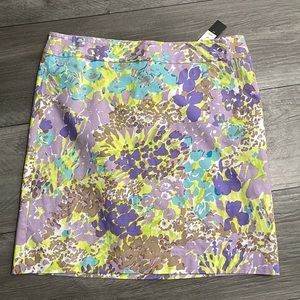 Talbots Watercolor Stretchy Floral Skirt‎